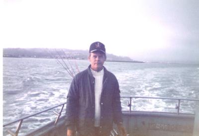 Eddie deep sea fishing off the coast of Ca. in mid 80s